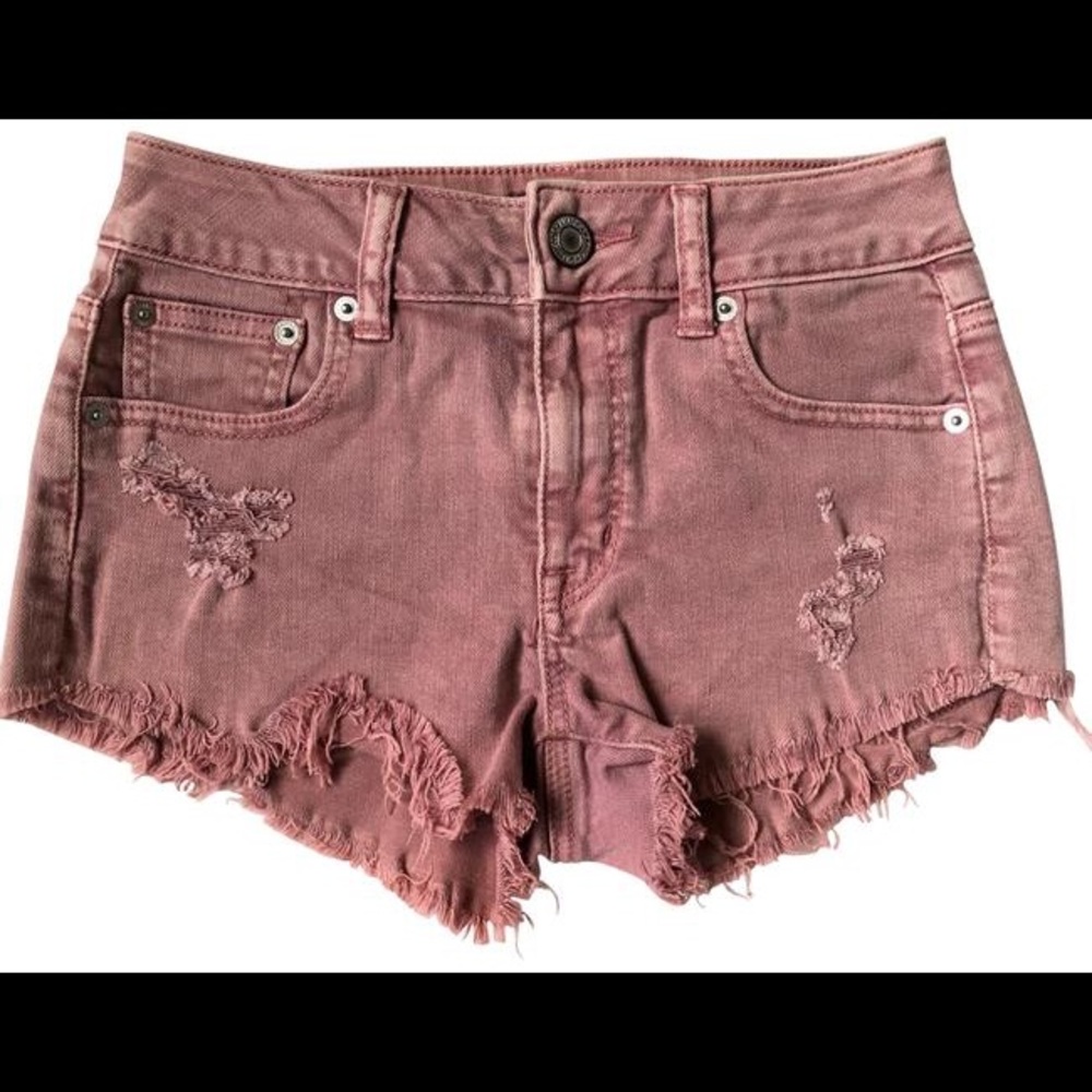 Mauve Cut Off Denim Shorts